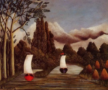 Enrique Rousseau Painting - las orillas del oise 1905 Henri Rousseau Postimpresionismo Primitivismo ingenuo
